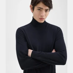Theory Turtleneck Sweater In Regal Wool-Men Sweaters + Cardigans