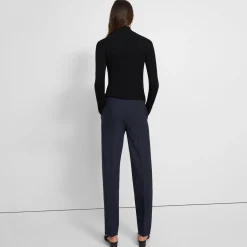 Theory Turtleneck Sweater In Ribbed Viscose-Women T-Shirts