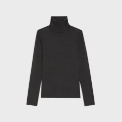Theory Turtleneck Tee In Melange Wool Jersey-Women T-Shirts
