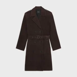 Theory Utility Trench Coat In Suede-Women Outerwear