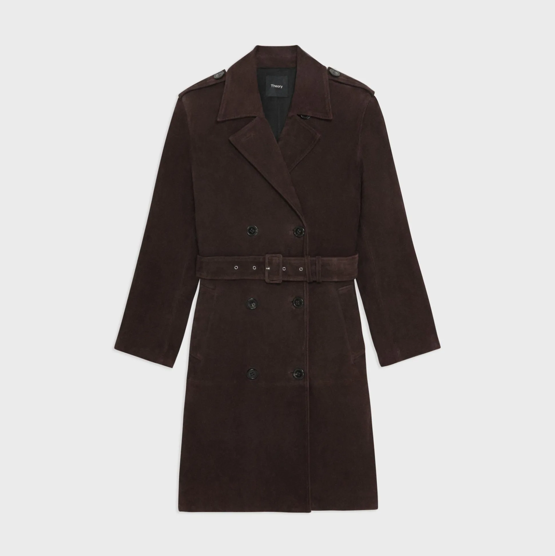 Theory Utility Trench Coat In Suede-Women Outerwear