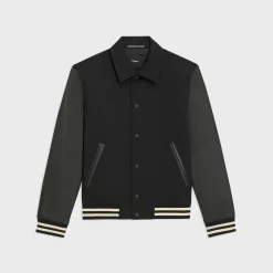 Theory Varsity Jacket In Textured Gabardine-Men Outerwear