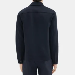 Theory Vena Shirt Jacket In Double-Face Wool-Cashmere-Men Outerwear