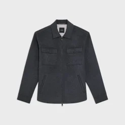 Theory Vena Shirt Jacket In Double-Face Wool-Cashmere-Men Outerwear