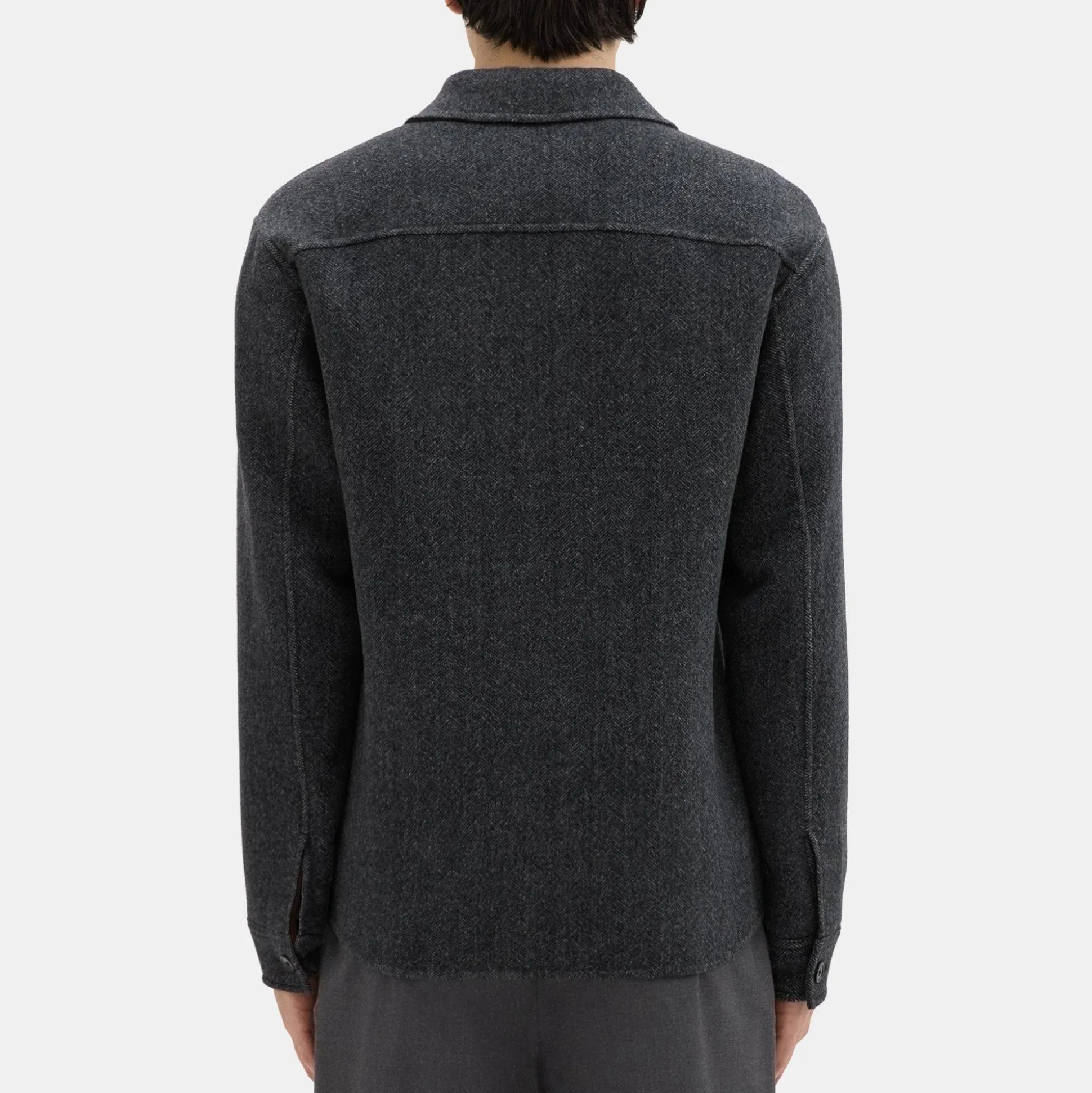 Theory Vena Shirt Jacket In Double-Face Wool-Cashmere-Men Outerwear