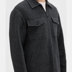 Theory Vena Shirt Jacket In Double-Face Wool-Cashmere-Men Outerwear