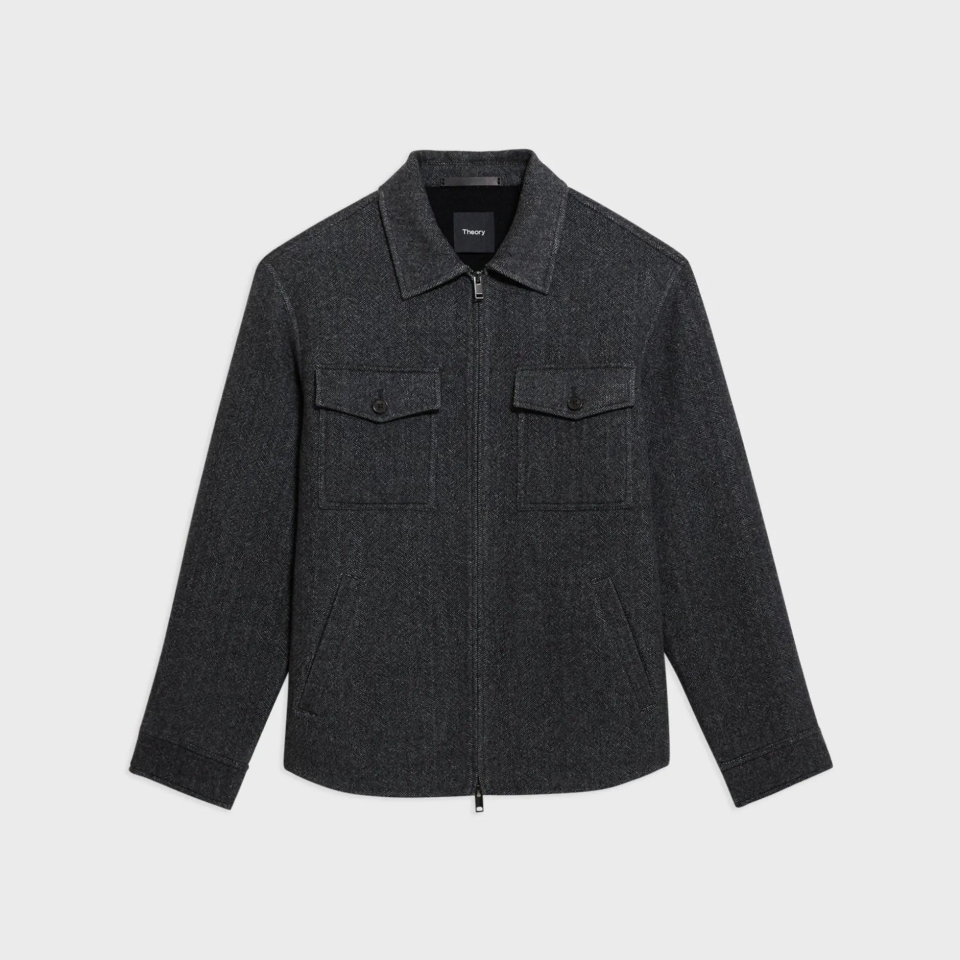Theory Vena Shirt Jacket In Double-Face Wool-Cashmere-Men Outerwear