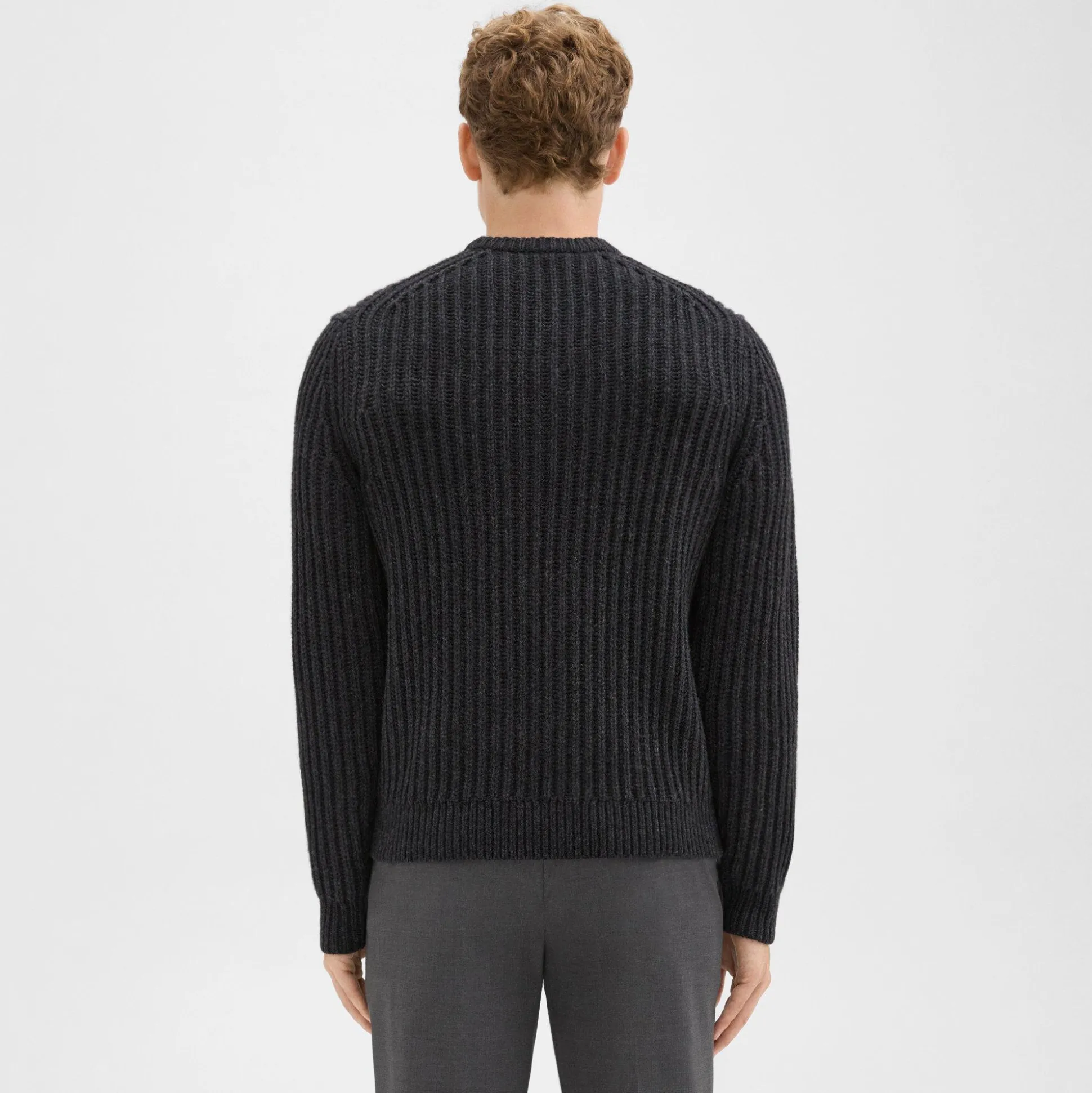 Theory Vilare Cable Knit Sweater In Dane Wool-Men Sweaters + Cardigans