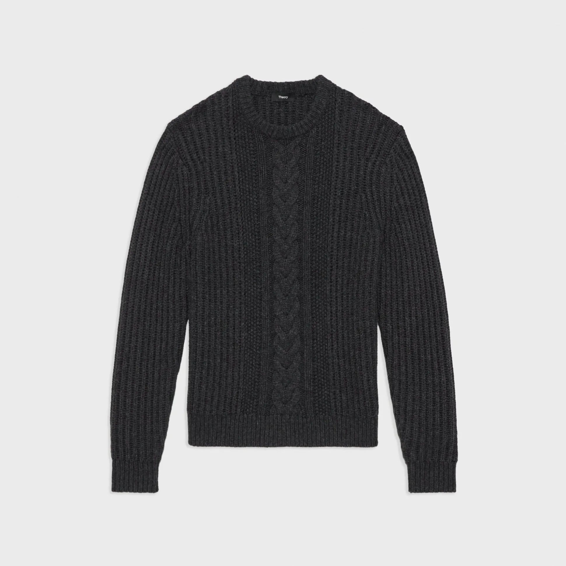 Theory Vilare Cable Knit Sweater In Dane Wool-Men Sweaters + Cardigans