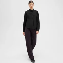 Theory Virgin Wool Popover Shirt-Women Tops