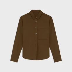 Theory Virgin Wool Popover Shirt-Women Tops