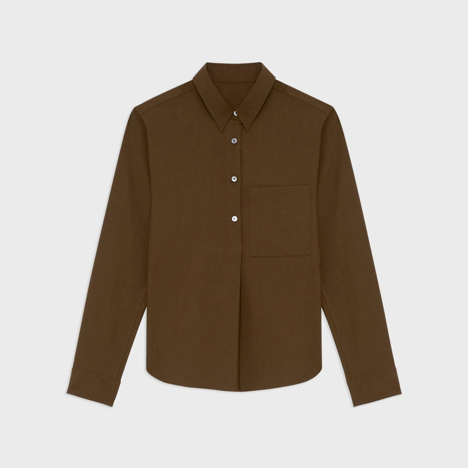 Theory Virgin Wool Popover Shirt-Women Tops