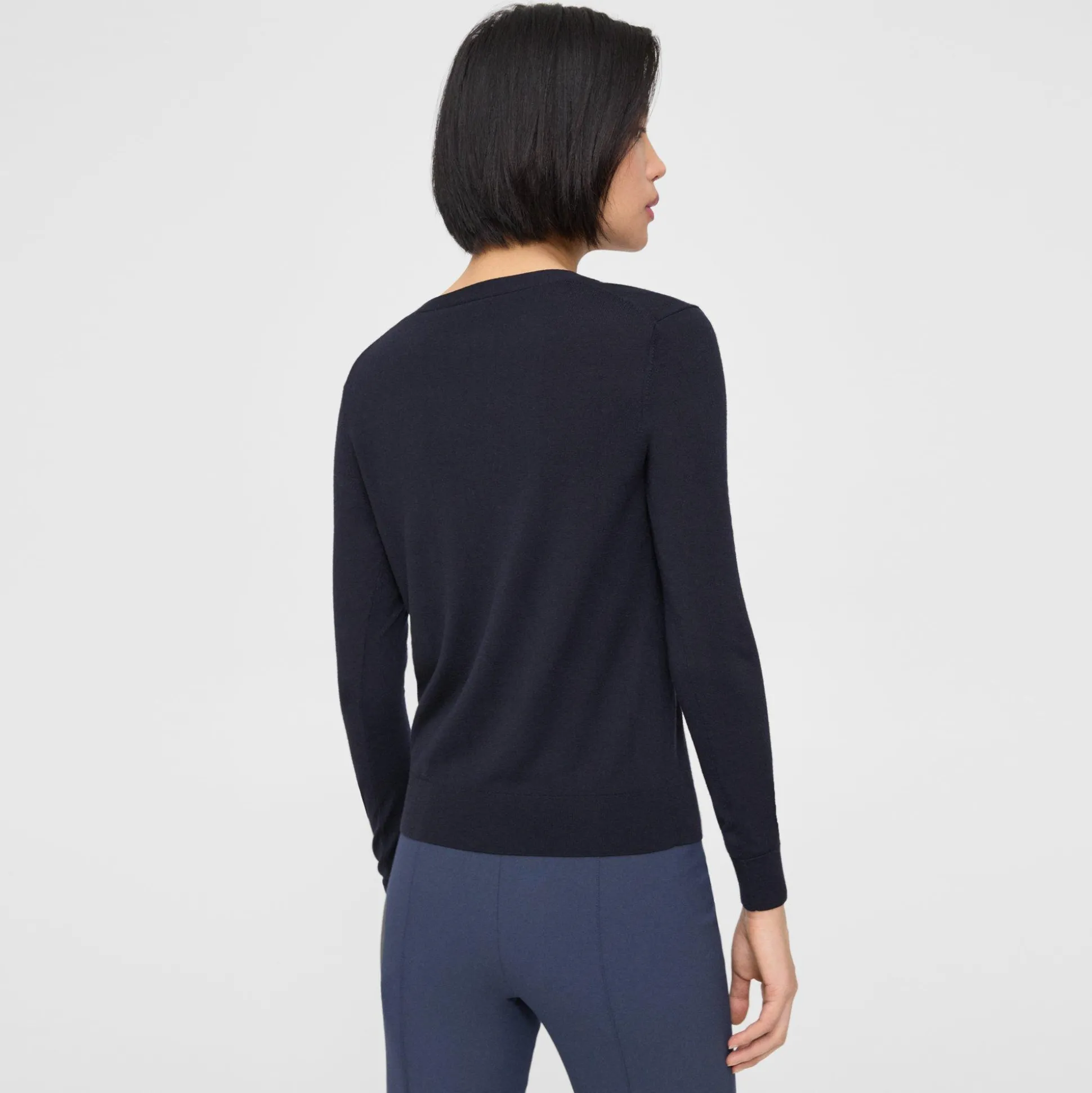 Theory V-Neck Cardigan In Regal Wool-Women Sweaters + Cardigans