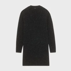 Theory V-Neck Sweater Dress In Donegal Wool-Cashmere-Women Dresses
