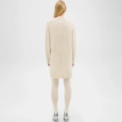 Theory V-Neck Sweater Dress In Donegal Wool-Cashmere-Women Dresses