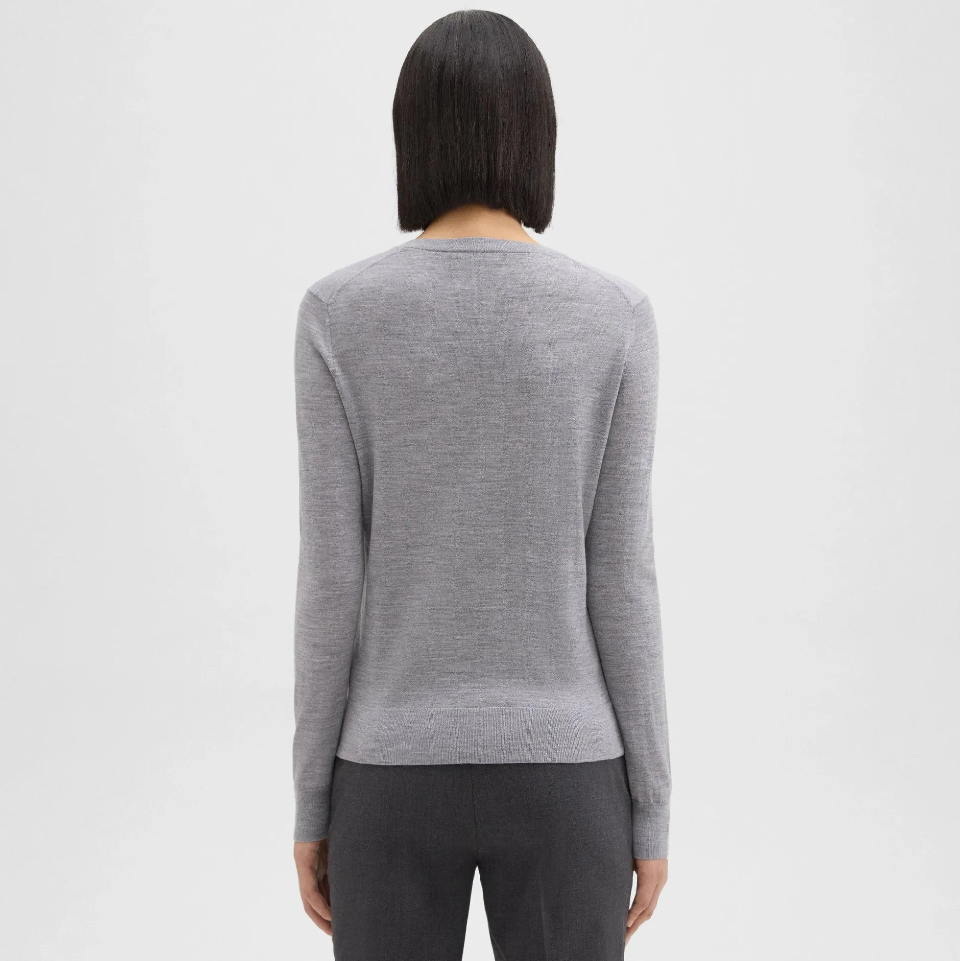 Theory V-Neck Sweater In Merino Wool-Women Sweaters + Cardigans