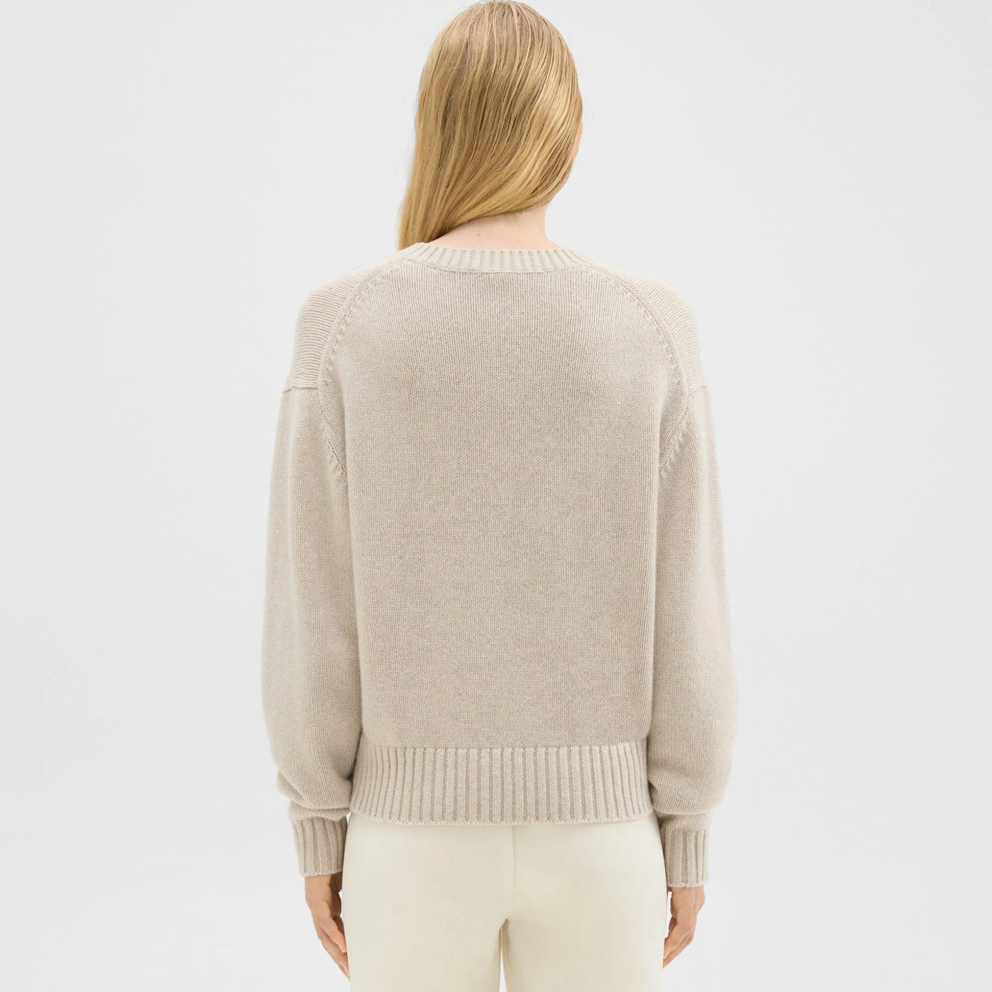 Theory V-Neck Sweater In Recycled Wool-Cashmere-Women Sweaters + Cardigans