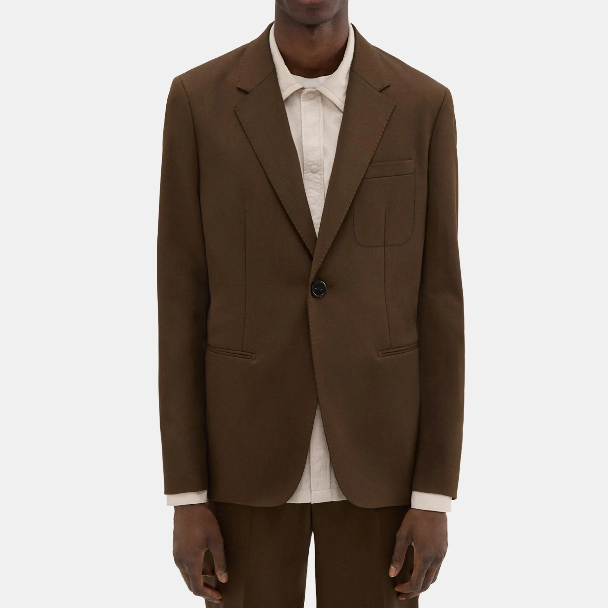 Theory Wool Gabardine Blazer-Men Blazers + Jackets