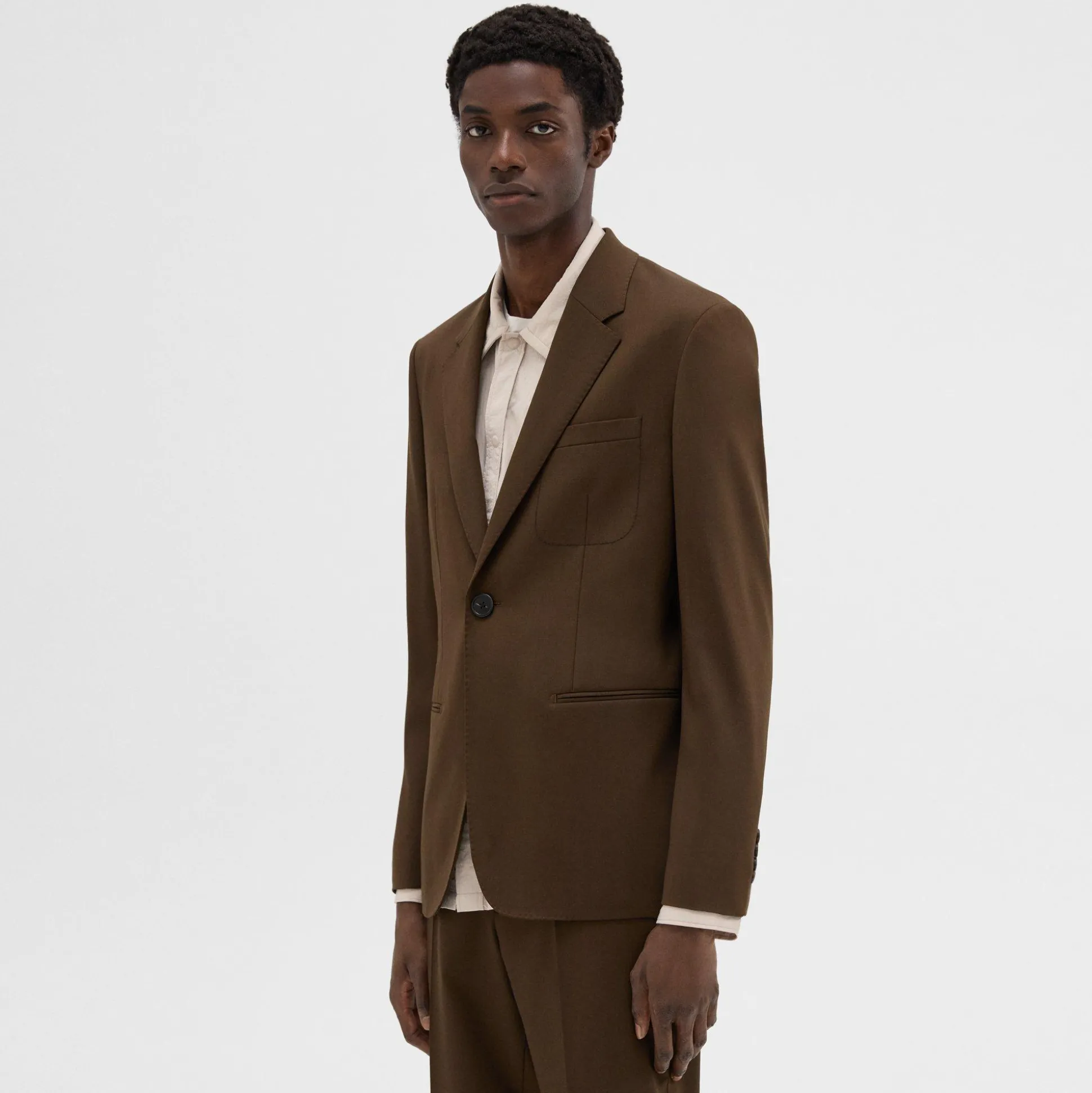 Theory Wool Gabardine Blazer-Men Blazers + Jackets