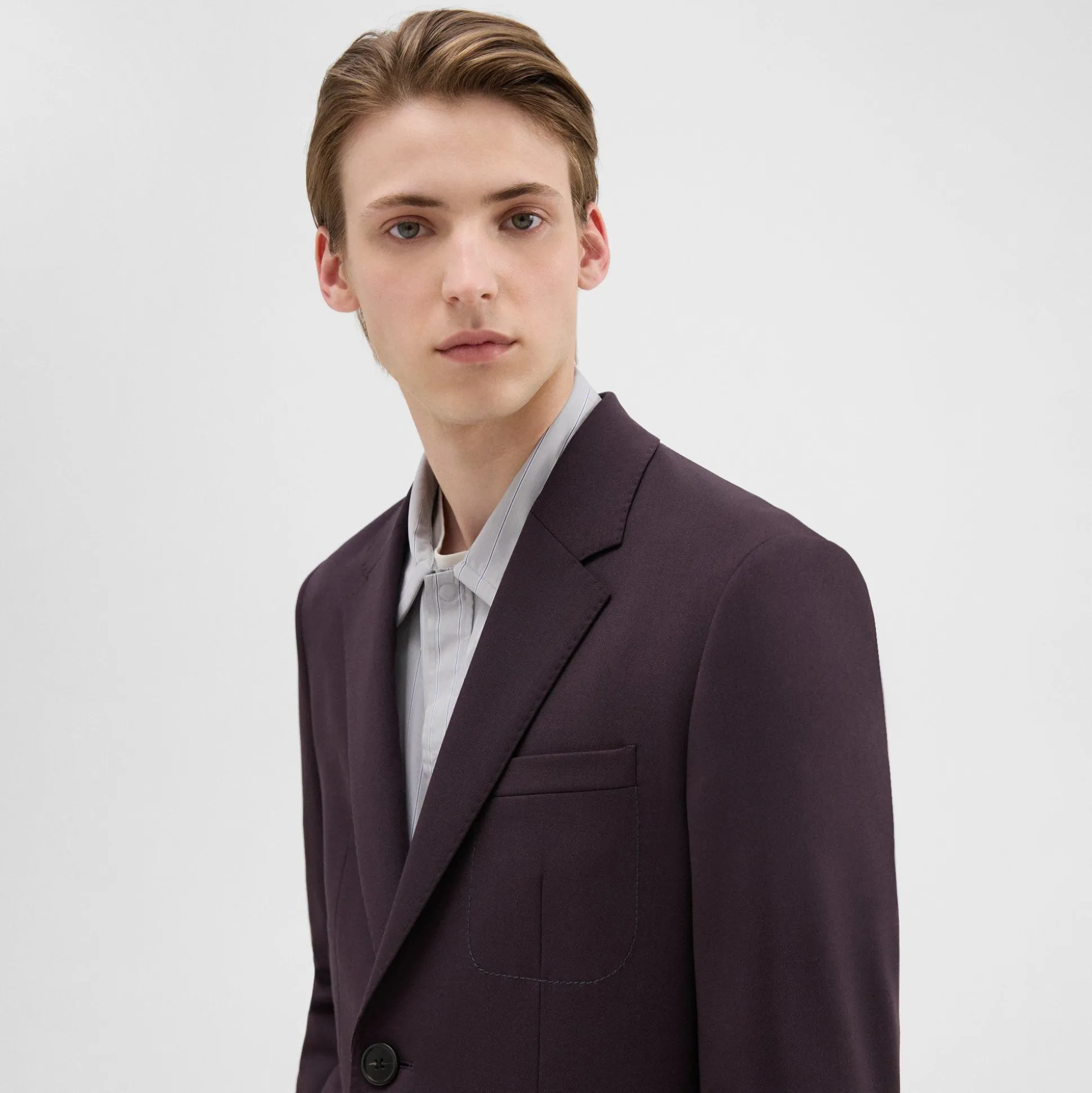 Theory Wool Gabardine Blazer-Men Blazers + Jackets