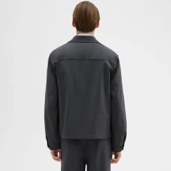 Theory Wool Gabardine Shirt Jacket-Men Outerwear