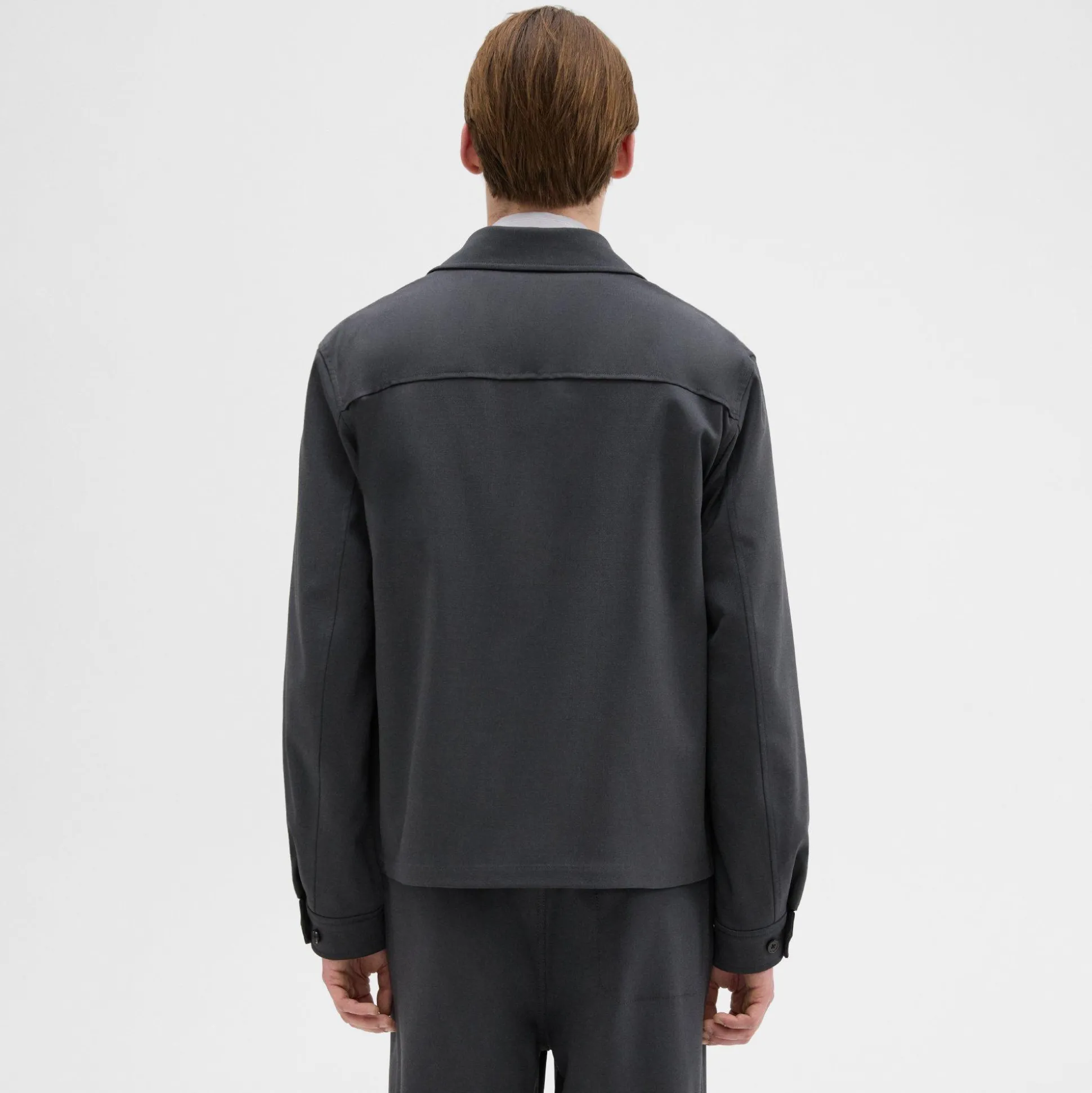 Theory Wool Gabardine Shirt Jacket-Men Outerwear