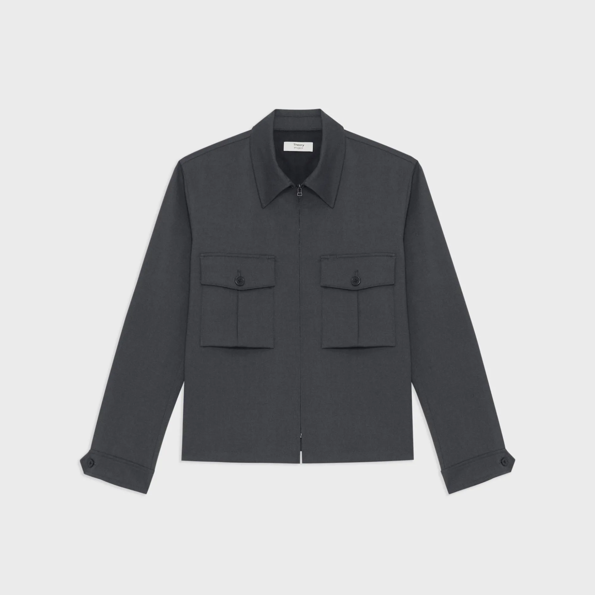 Theory Wool Gabardine Shirt Jacket-Men Outerwear