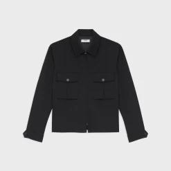 Theory Wool Gabardine Shirt Jacket-Men Outerwear
