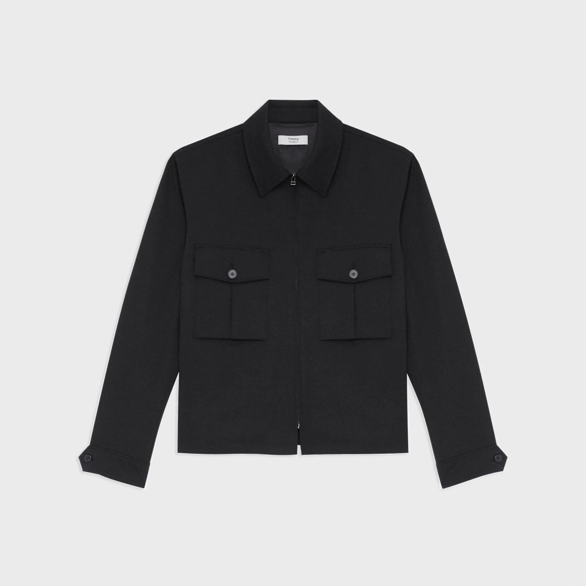 Theory Wool Gabardine Shirt Jacket-Men Outerwear