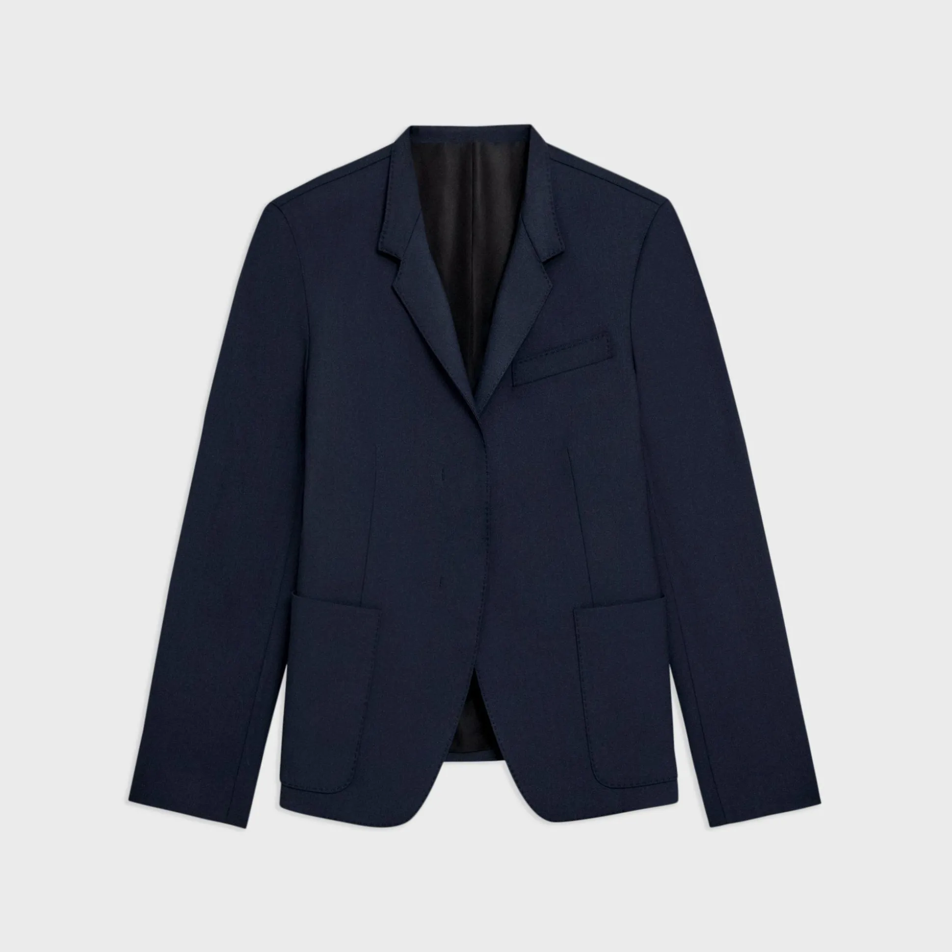 Theory Wool Gabardine Stand-Collar Blazer-Women Suits|Blazers + Jackets