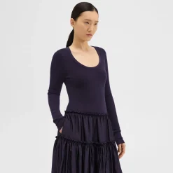 Theory Wool-Viscose Combo Dress-Women Dresses