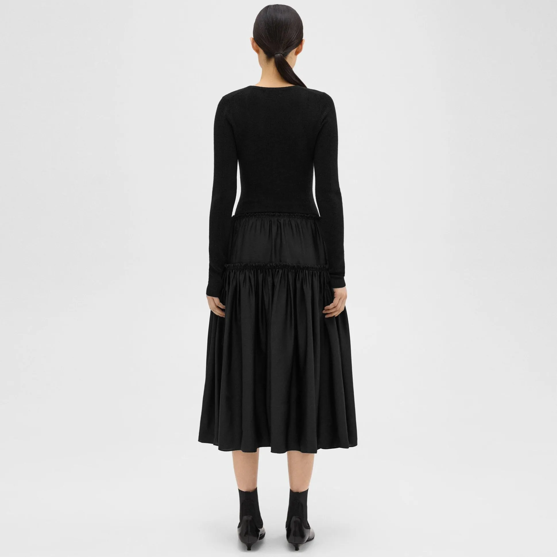 Theory Wool-Viscose Combo Dress-Women Dresses