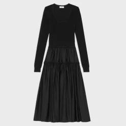 Theory Wool-Viscose Combo Dress-Women Dresses