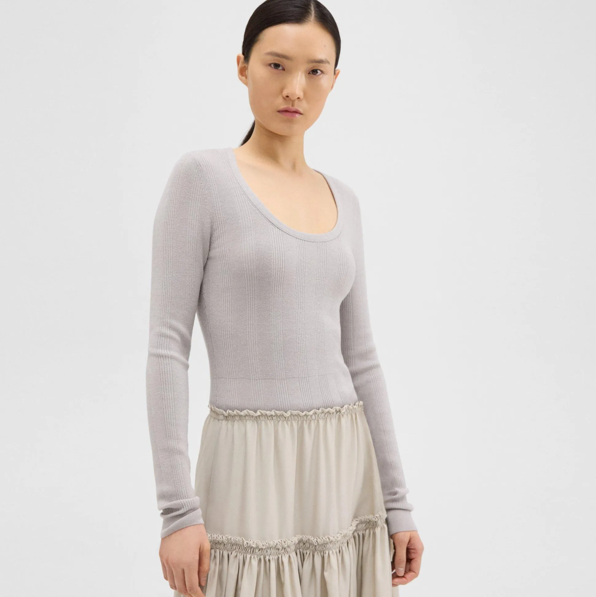 Theory Wool-Viscose Combo Dress-Women Dresses