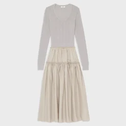 Theory Wool-Viscose Combo Dress-Women Dresses