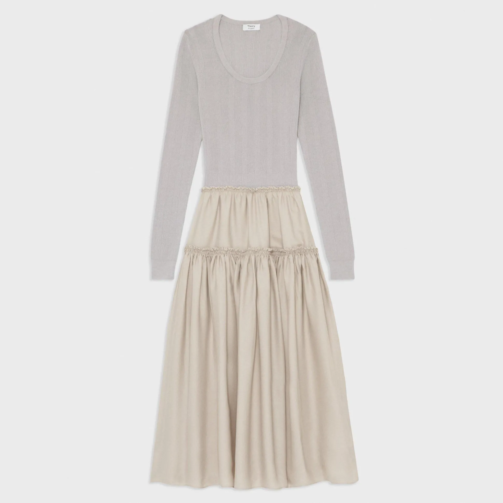 Theory Wool-Viscose Combo Dress-Women Dresses