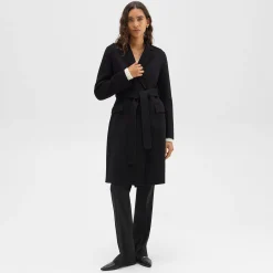 Theory Wrap Coat In Double-Face Wool-Cashmere-Women Outerwear