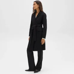 Theory Wrap Coat In Double-Face Wool-Cashmere-Women Outerwear