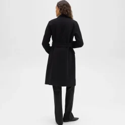 Theory Wrap Coat In Double-Face Wool-Cashmere-Women Outerwear