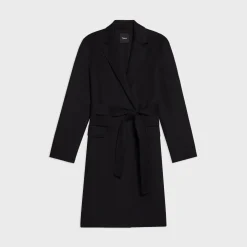 Theory Wrap Coat In Double-Face Wool-Cashmere-Women Outerwear