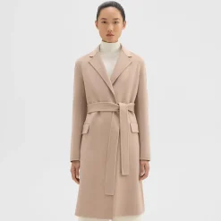 Theory Wrap Coat In Double-Face Wool-Cashmere-Women Outerwear