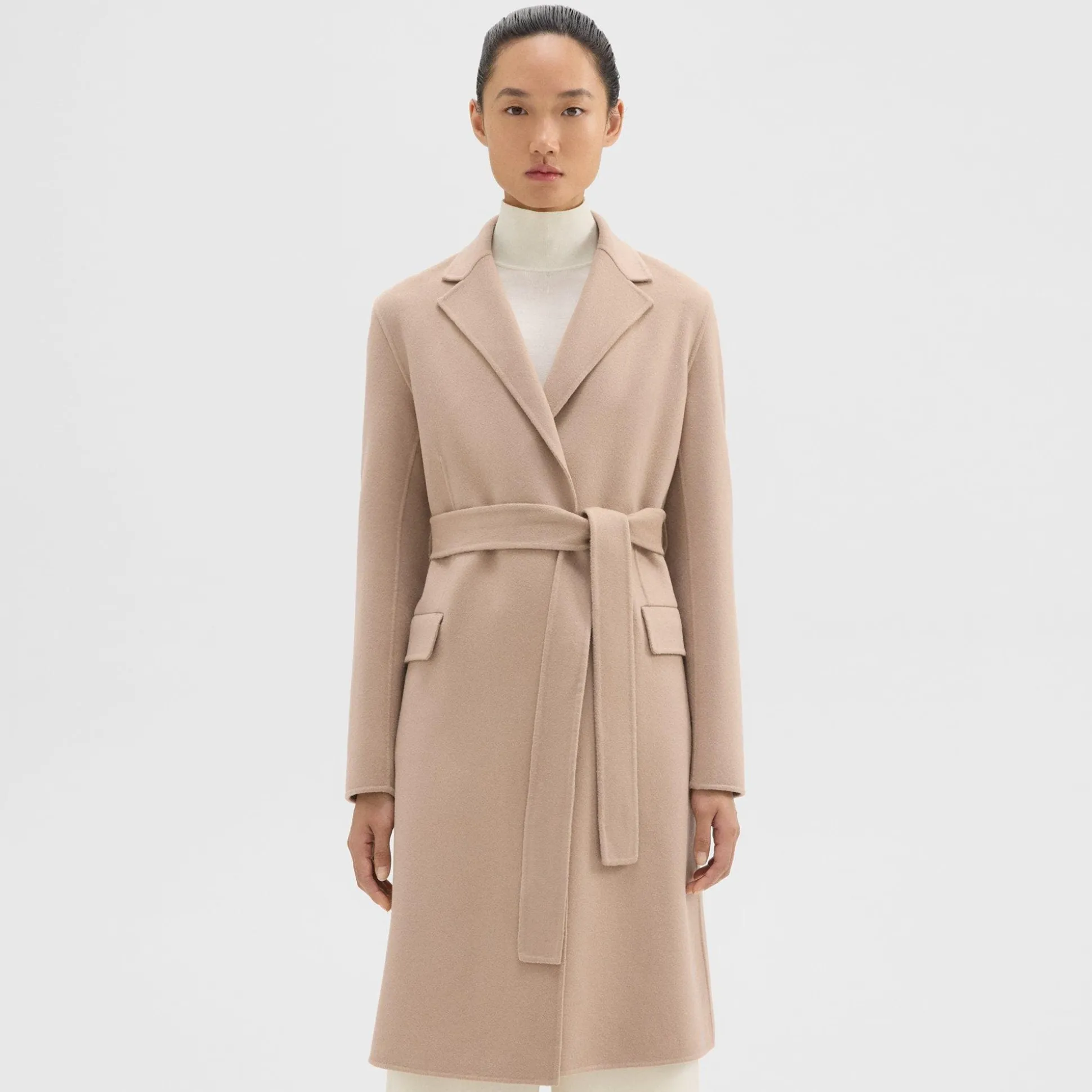 Theory Wrap Coat In Double-Face Wool-Cashmere-Women Outerwear