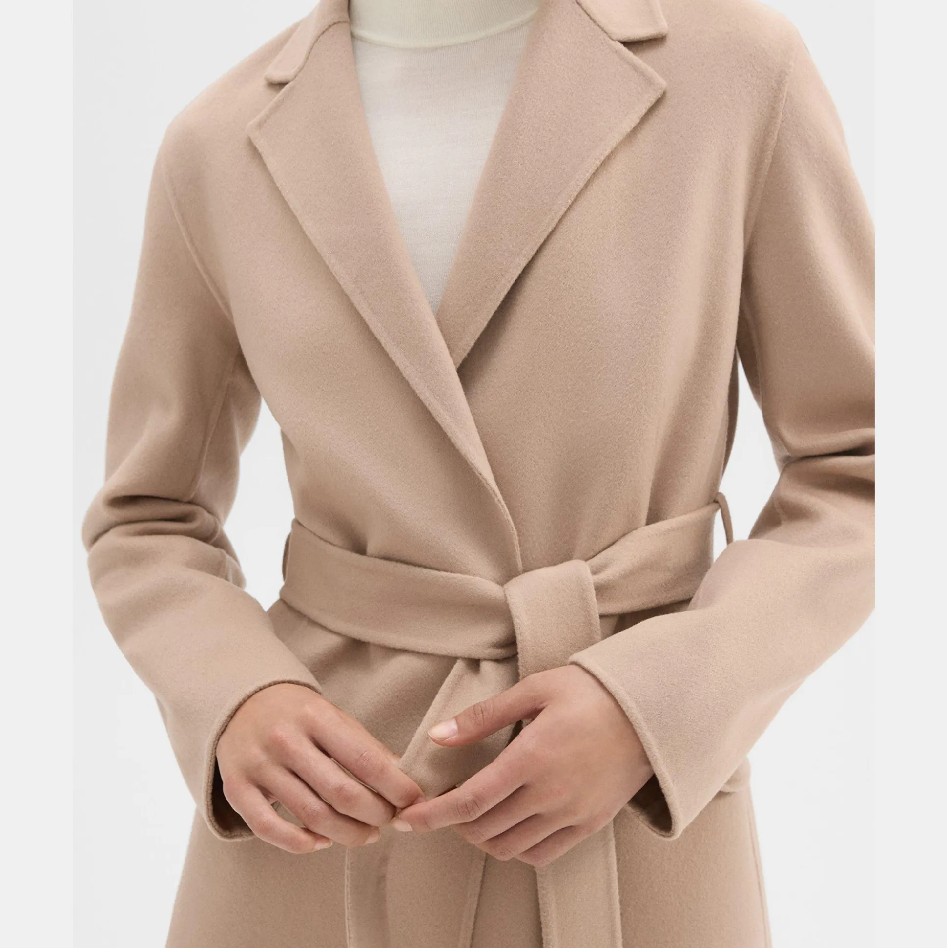 Theory Wrap Coat In Double-Face Wool-Cashmere-Women Outerwear