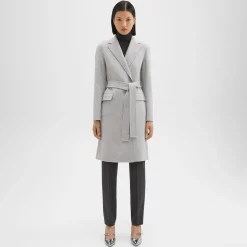 Theory Wrap Coat In Double-Face Wool-Cashmere-Women Outerwear