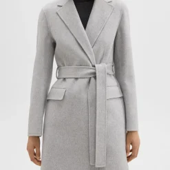 Theory Wrap Coat In Double-Face Wool-Cashmere-Women Outerwear