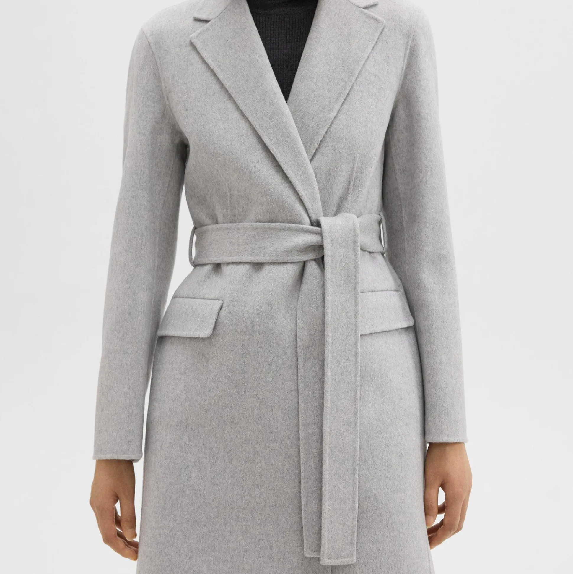Theory Wrap Coat In Double-Face Wool-Cashmere-Women Outerwear