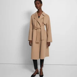 Theory Wrap Trench Coat In Double-Face Wool-Cashmere-Women Outerwear