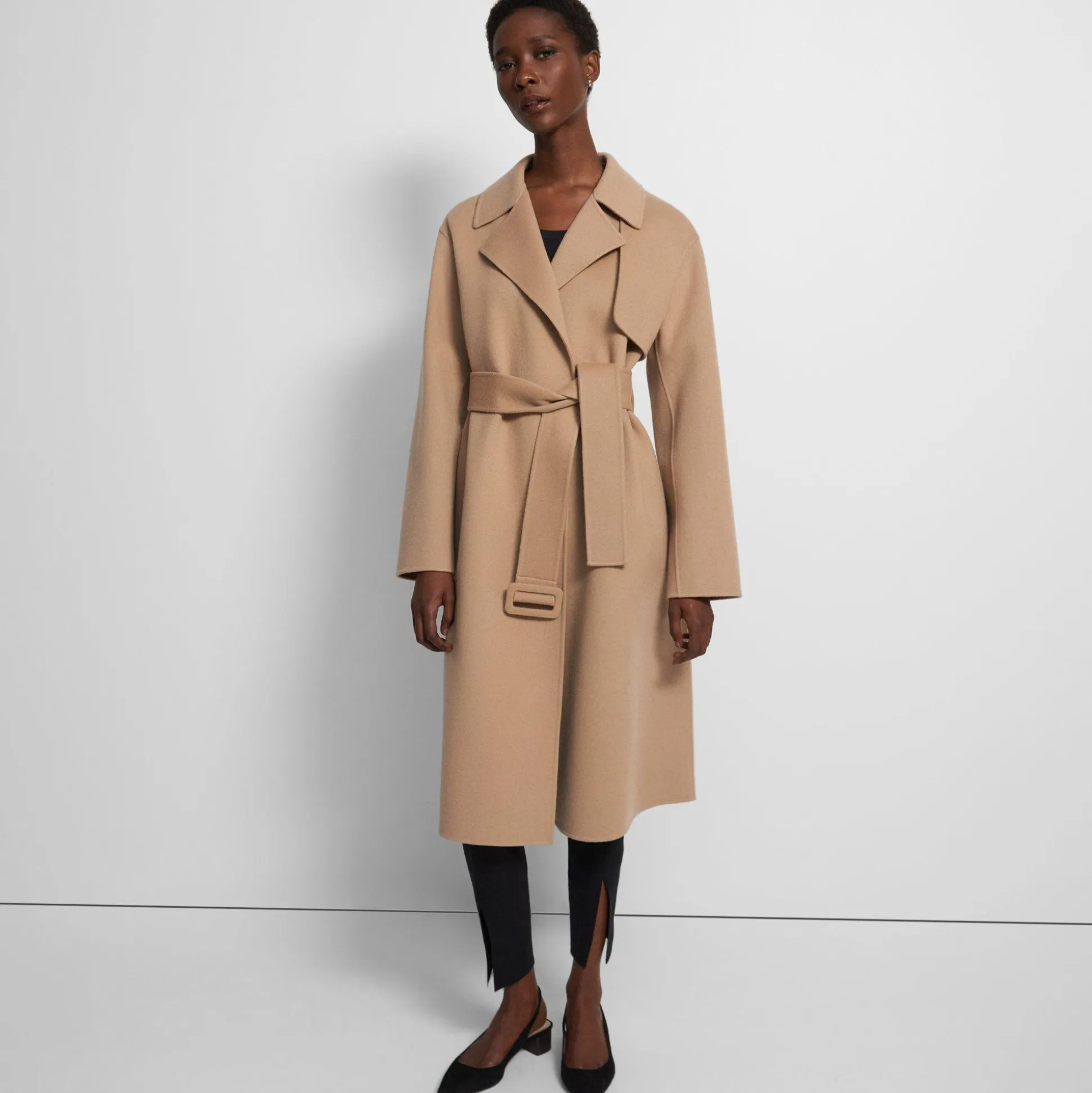Theory Wrap Trench Coat In Double-Face Wool-Cashmere-Women Outerwear