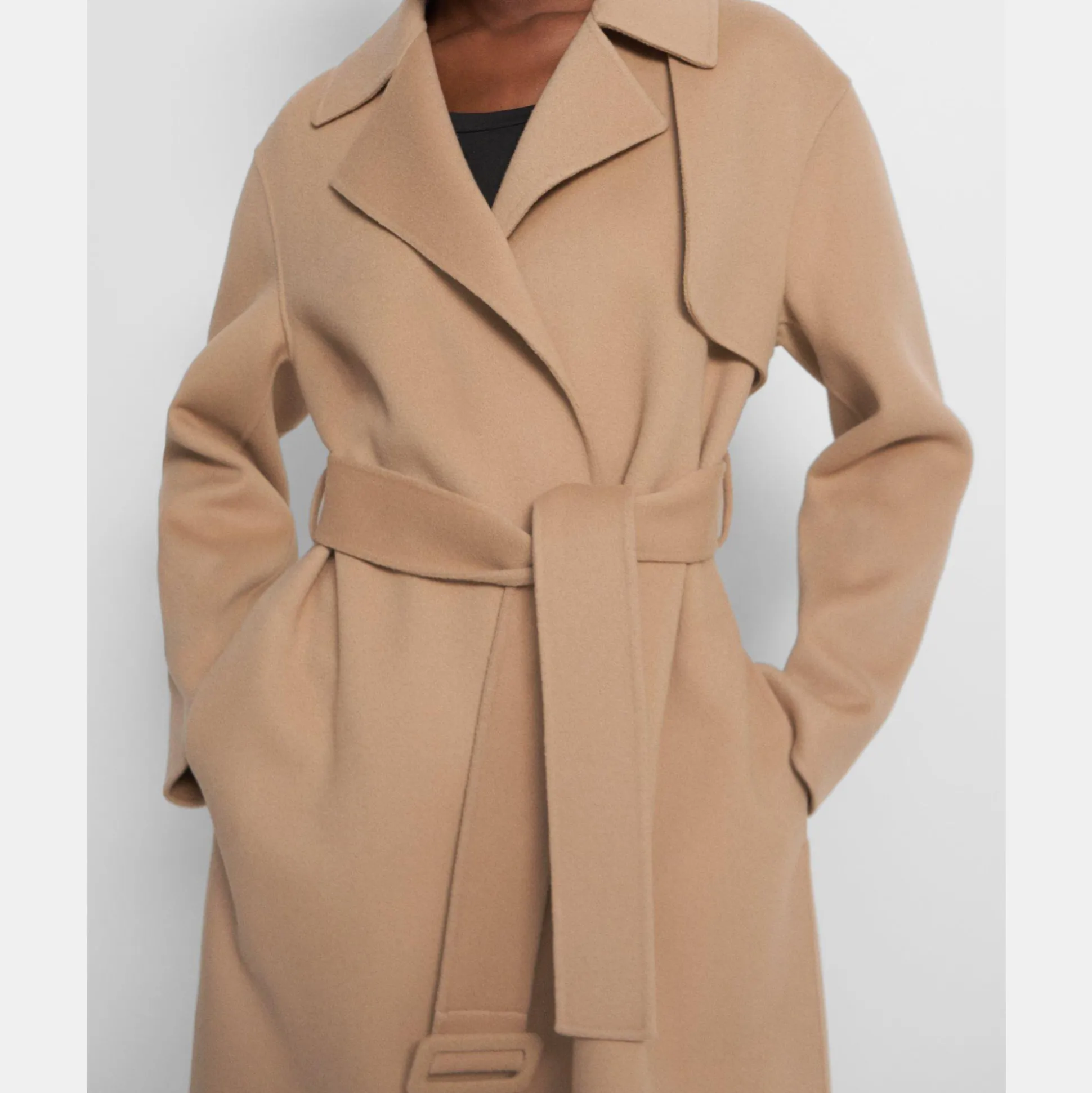 Theory Wrap Trench Coat In Double-Face Wool-Cashmere-Women Outerwear