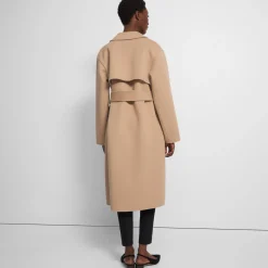 Theory Wrap Trench Coat In Double-Face Wool-Cashmere-Women Outerwear